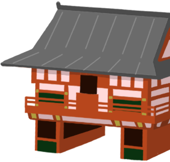 竹林と神社のイラスト